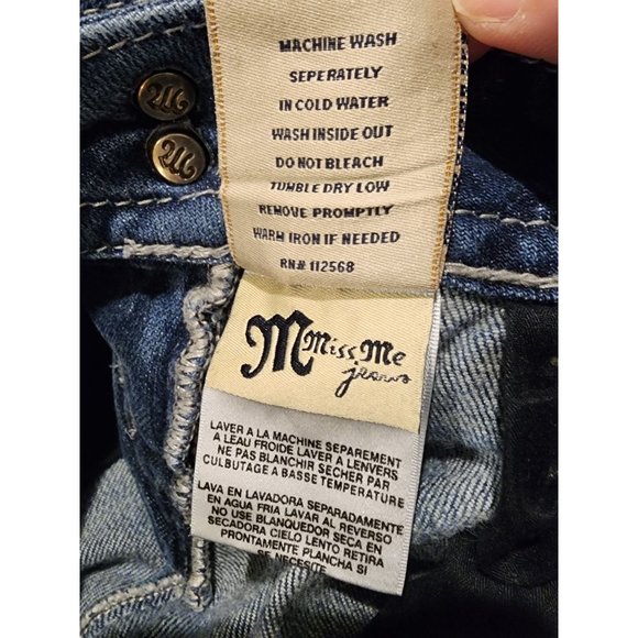 Miss Me Skinny Jeans Embellished Flap Pockets Size 28 - Picture 11 of 14